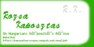 rozsa kaposztas business card